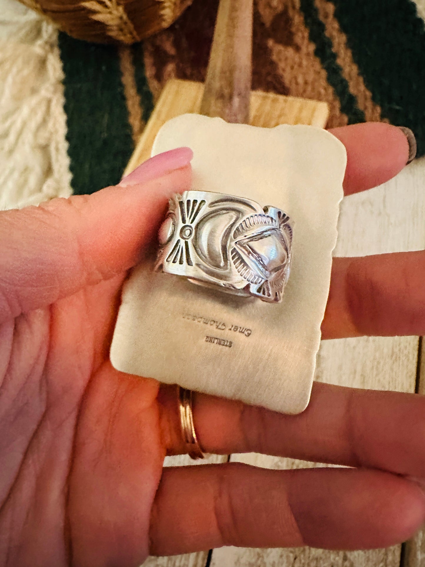 Handcrafted Sonoran Mountain Turquoise & Sterling Silver Adjustable Cluster Ring
