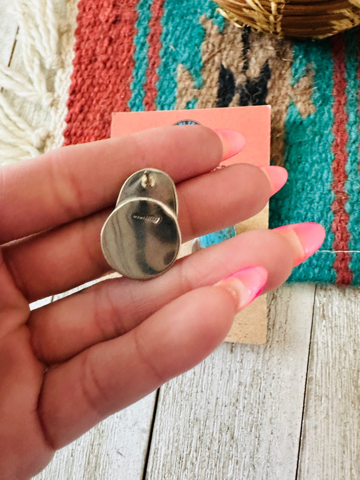 Handcrafted Sterling Silver & Turquoise Post Earrings