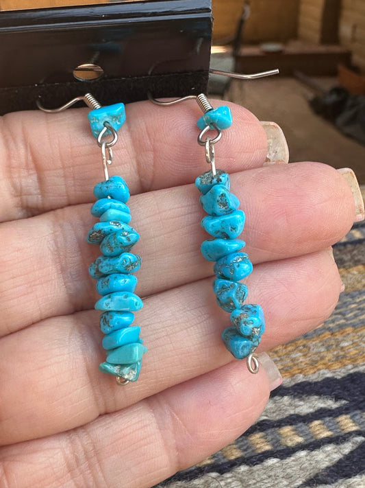 Handcrafted Old Pawn Sleeping Beauty TurquoiseChip Dangles