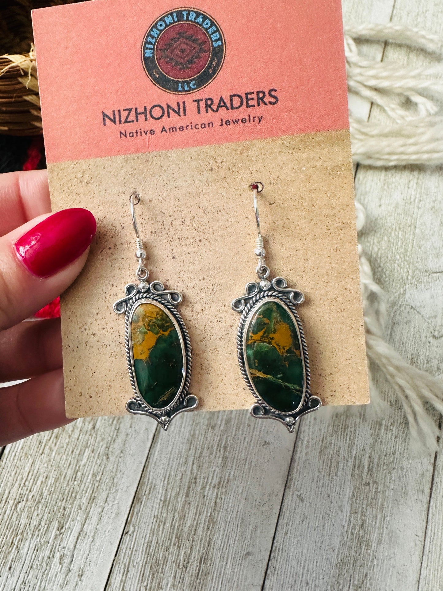 Handcrafted Sonoran Jasper & Sterling Silver Dangle Earrings