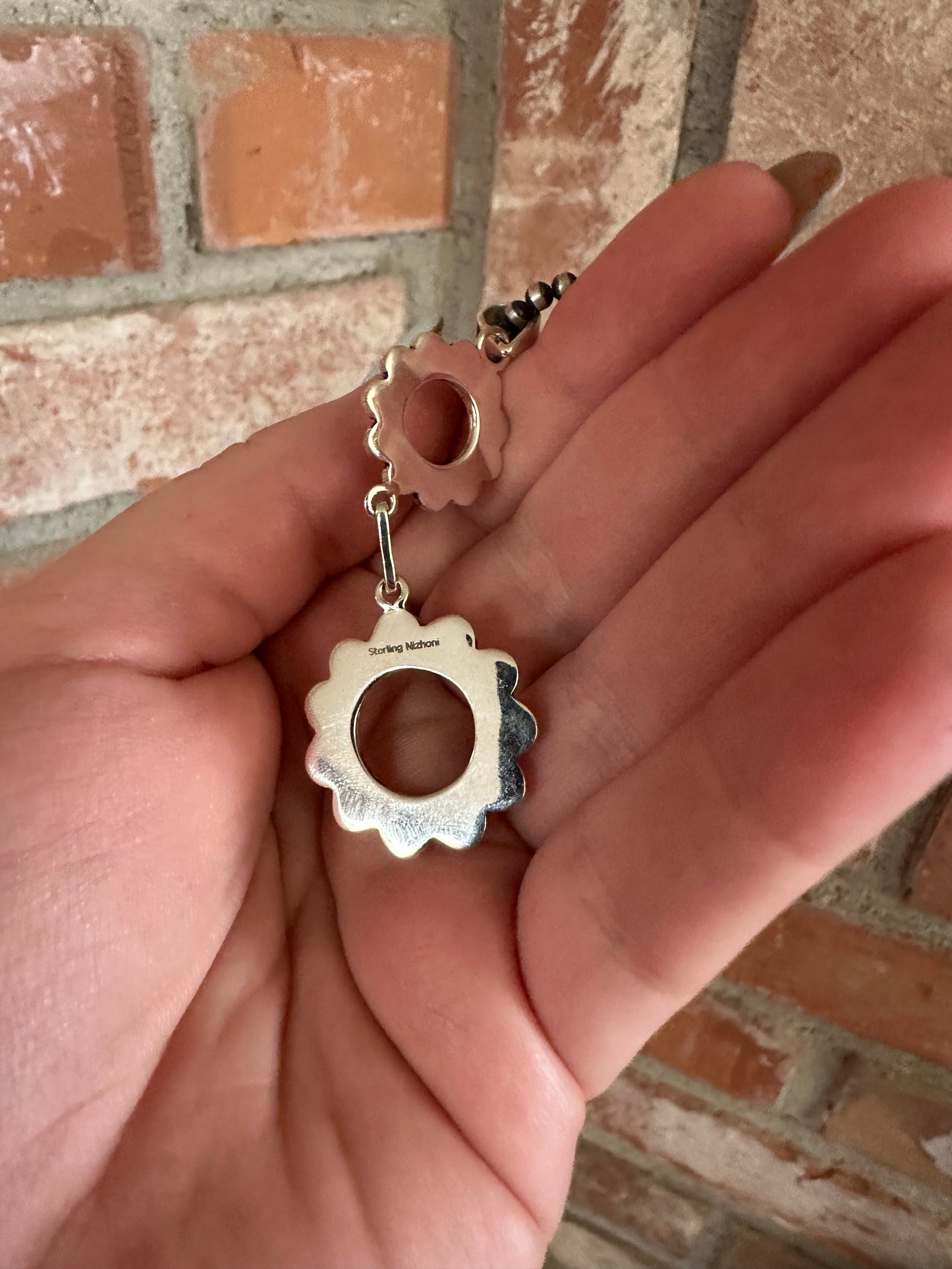 Handmade Sterling Silver Ball Pendant Signed Nizhoni