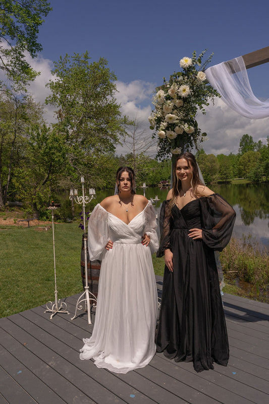 The Jenny– Custom Off-the-Shoulder Western Wedding Dress