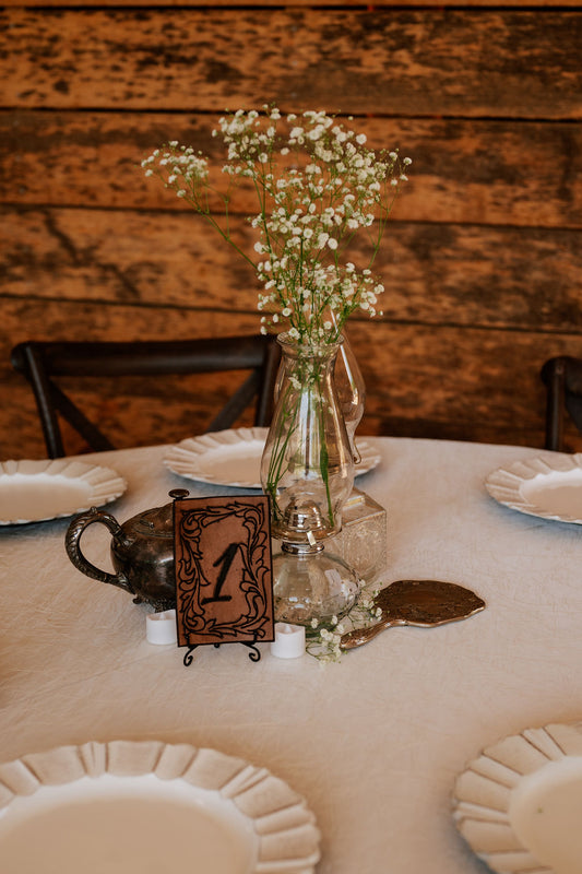Leather Tooled Table Numbers