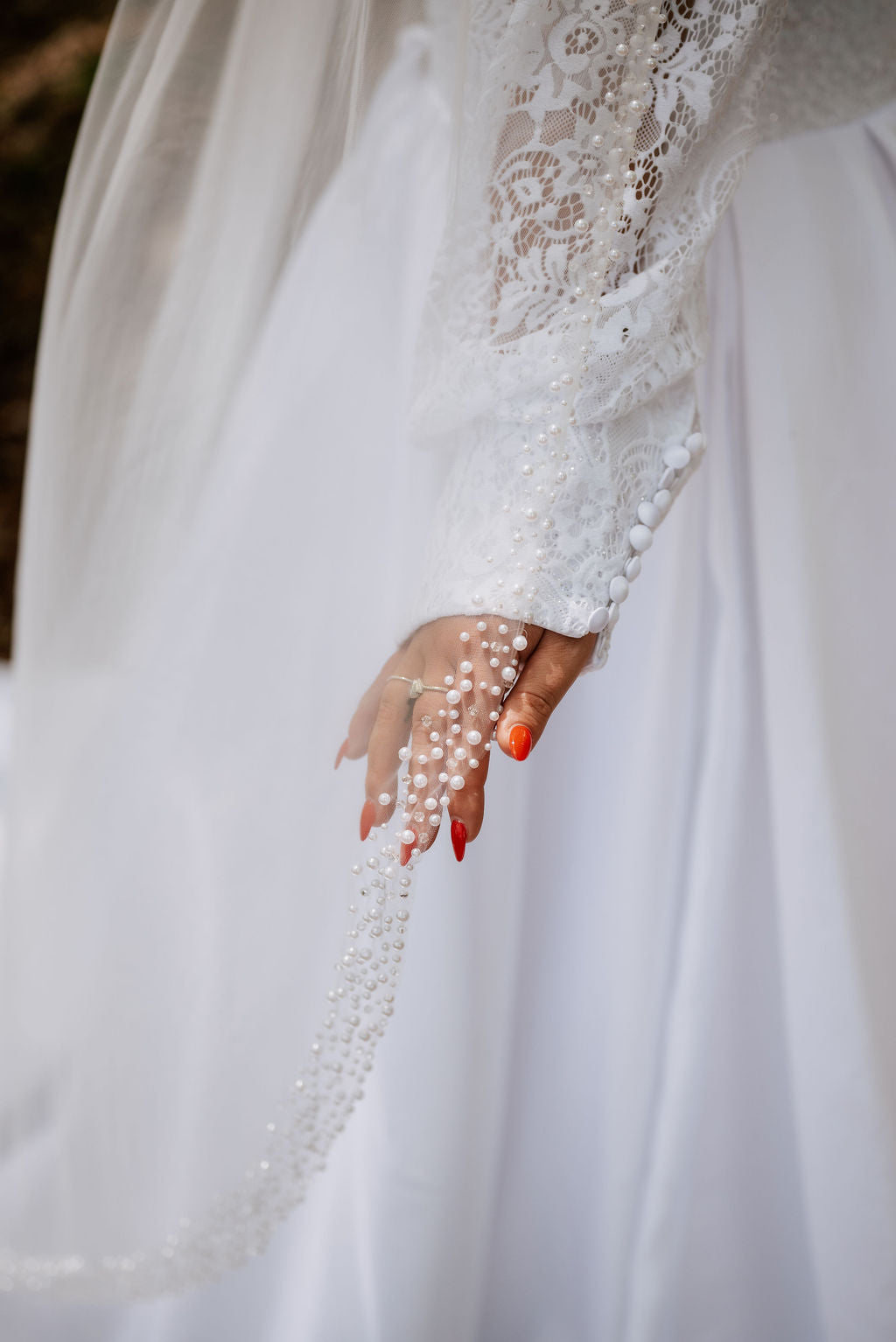 The Alice, Pearl and Beaded Wedding Veil