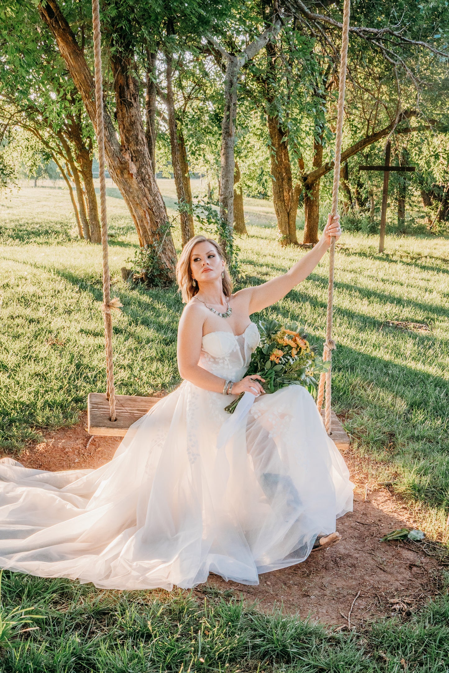 The Iris Gown – Romantic Ivory A-Line Wedding Dress with Floral Appliqués