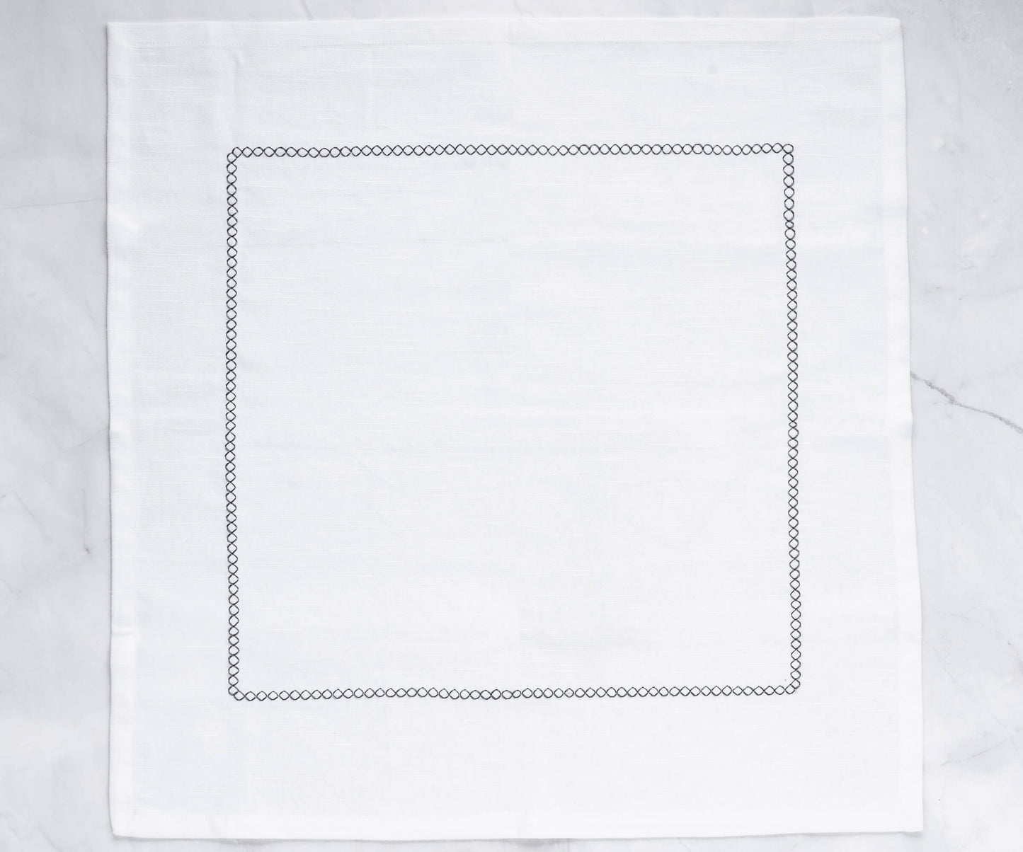 Gray Embroidery Napkins - Line Design