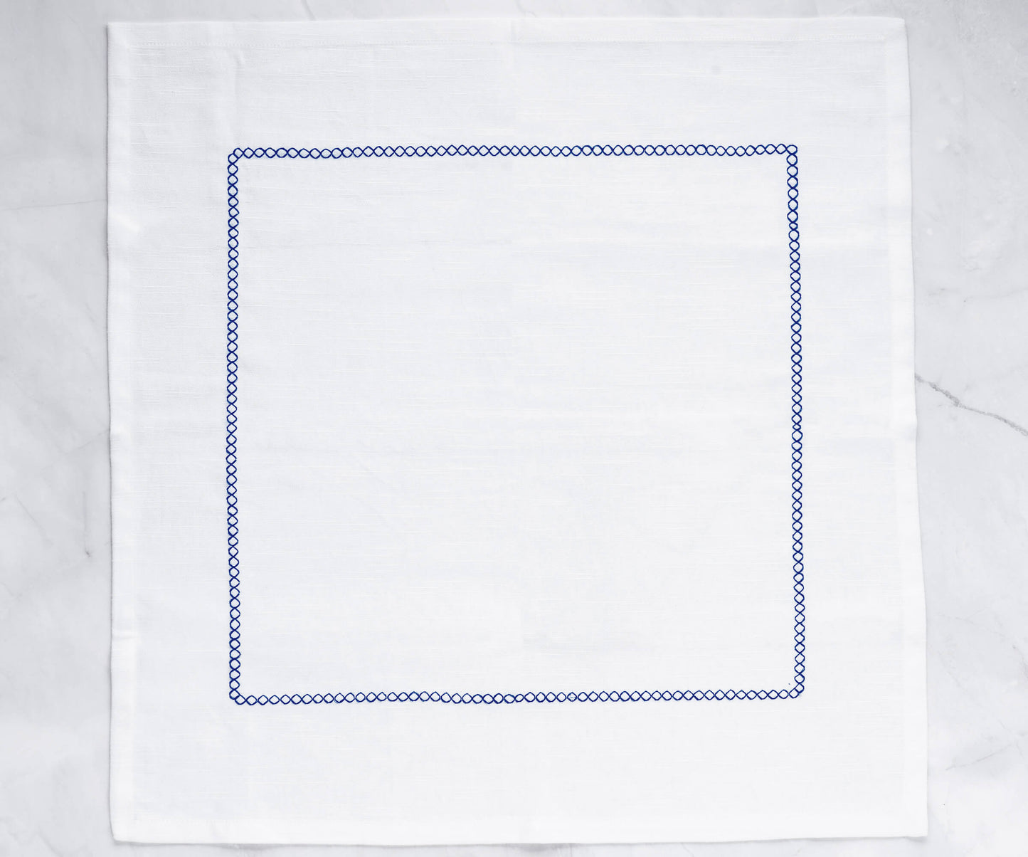 White Cloth Napkins - Diamond Embroidered Napkins