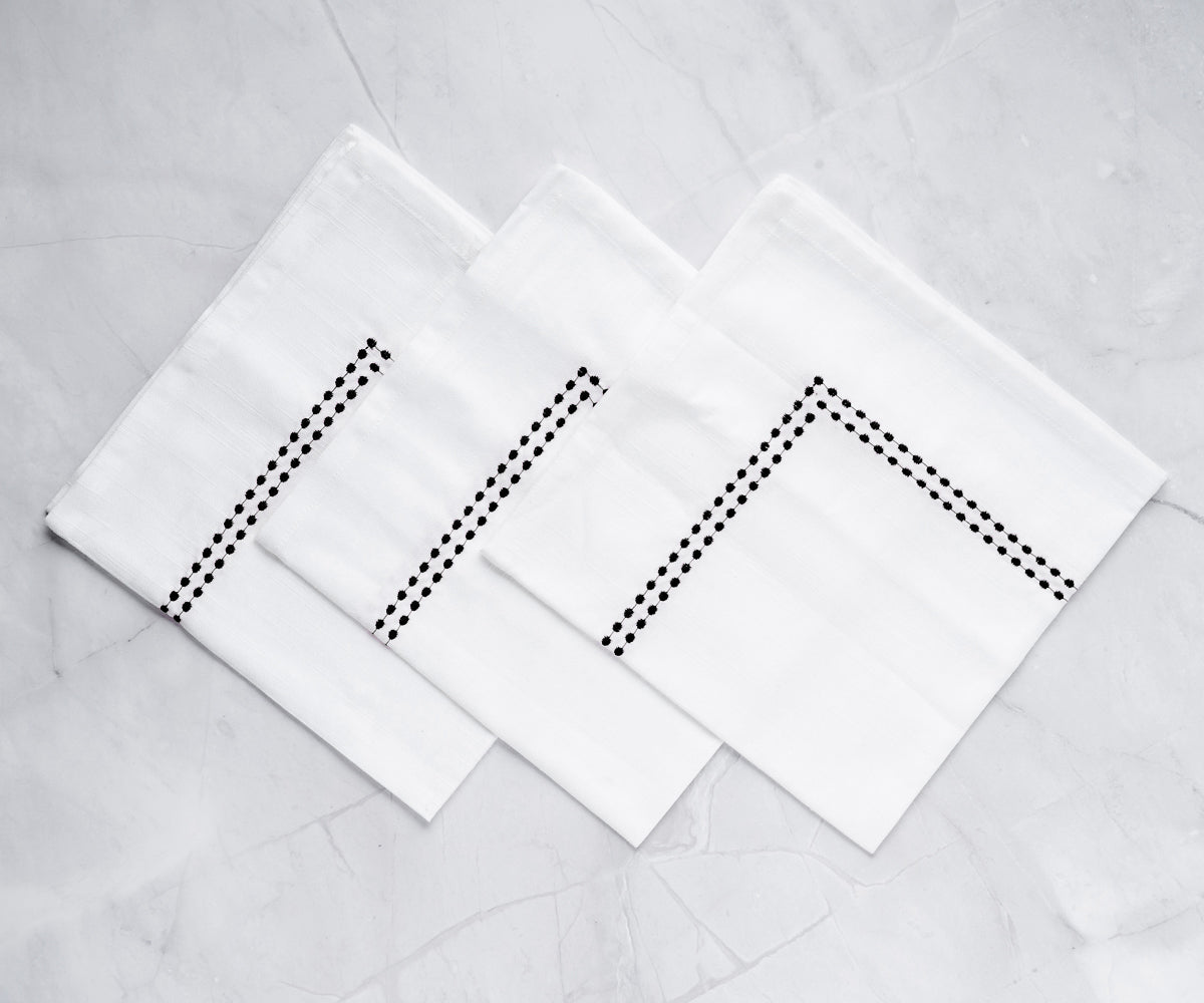 Black Embroidered Napkins
