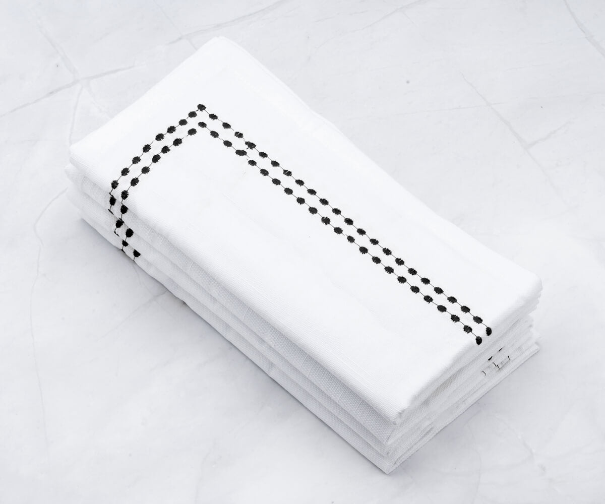 Black Embroidered Napkins