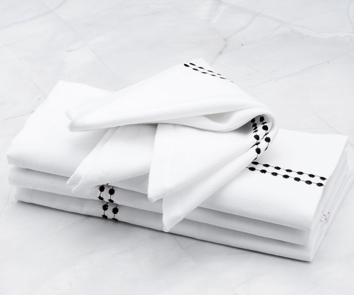Black Embroidered Napkins