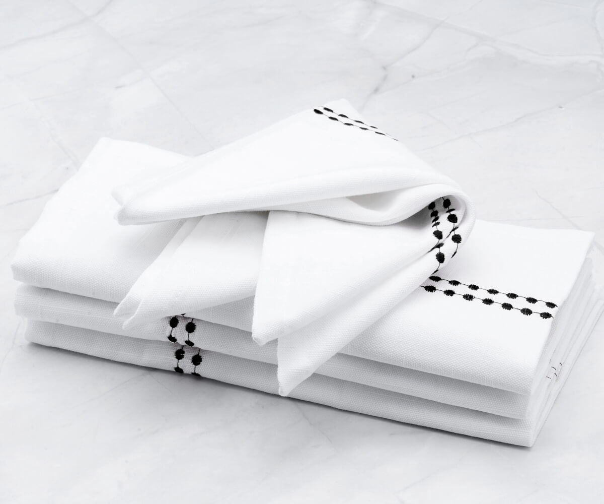 Black Embroidered Napkins