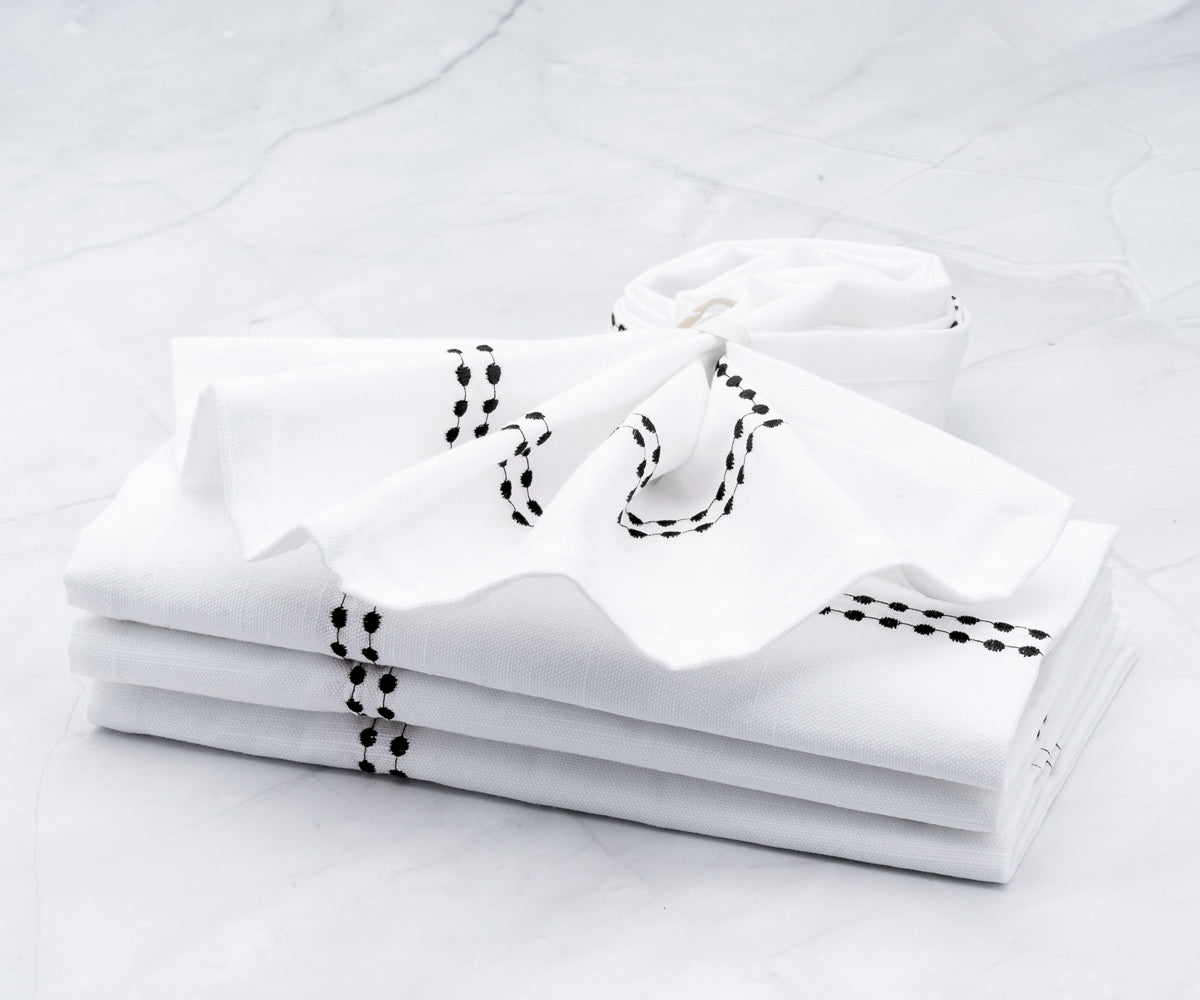 Black Embroidered Napkins