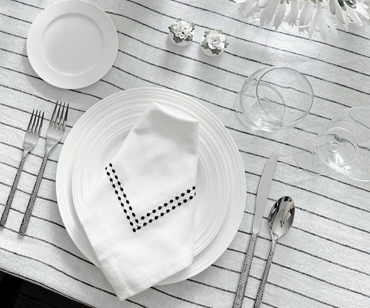 Black Embroidered Napkins