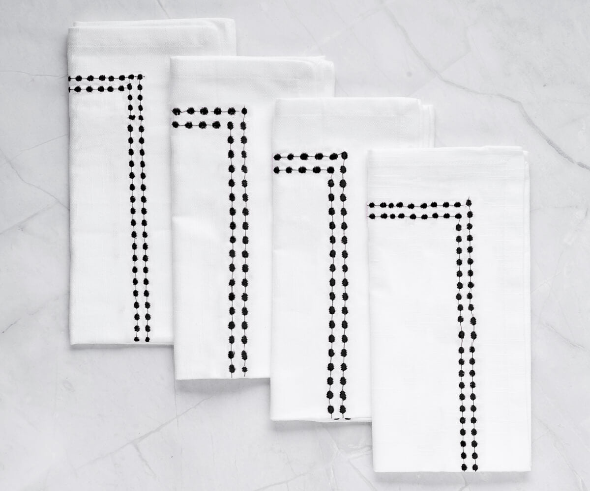 Black Embroidered Napkins