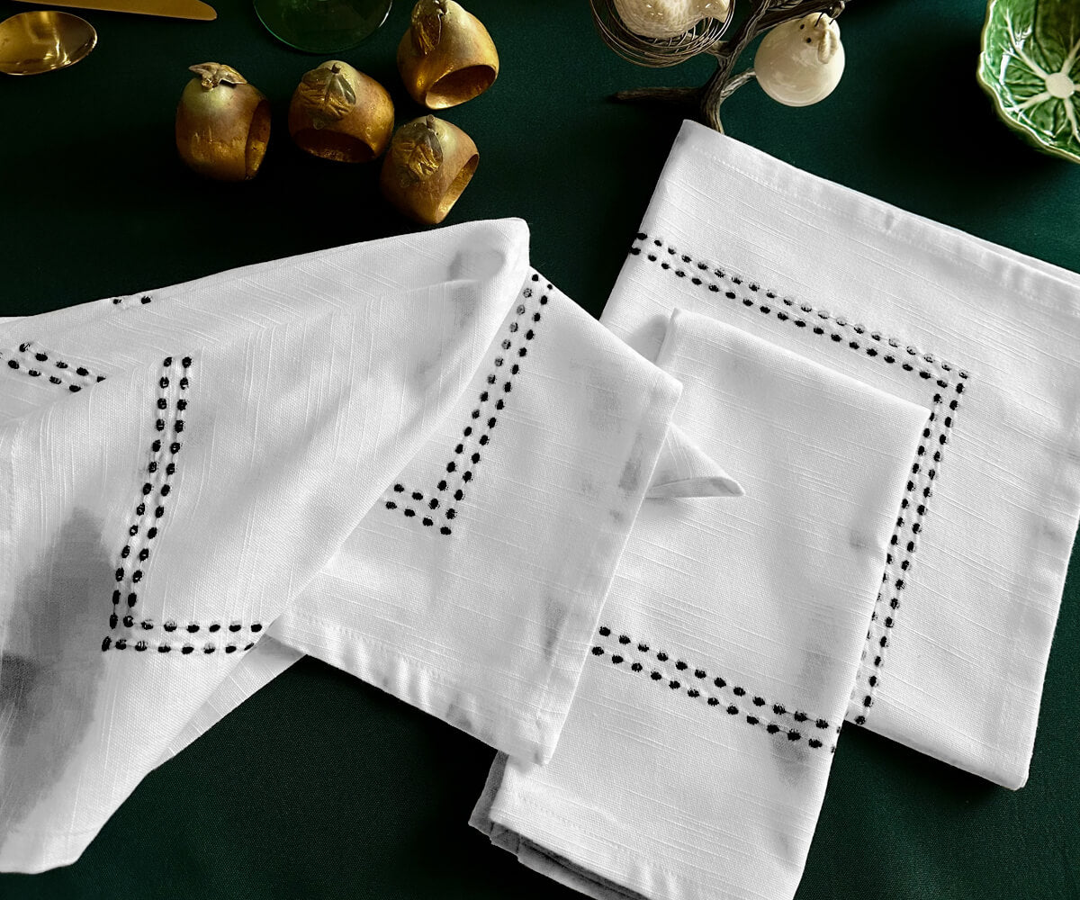 Black Embroidered Napkins