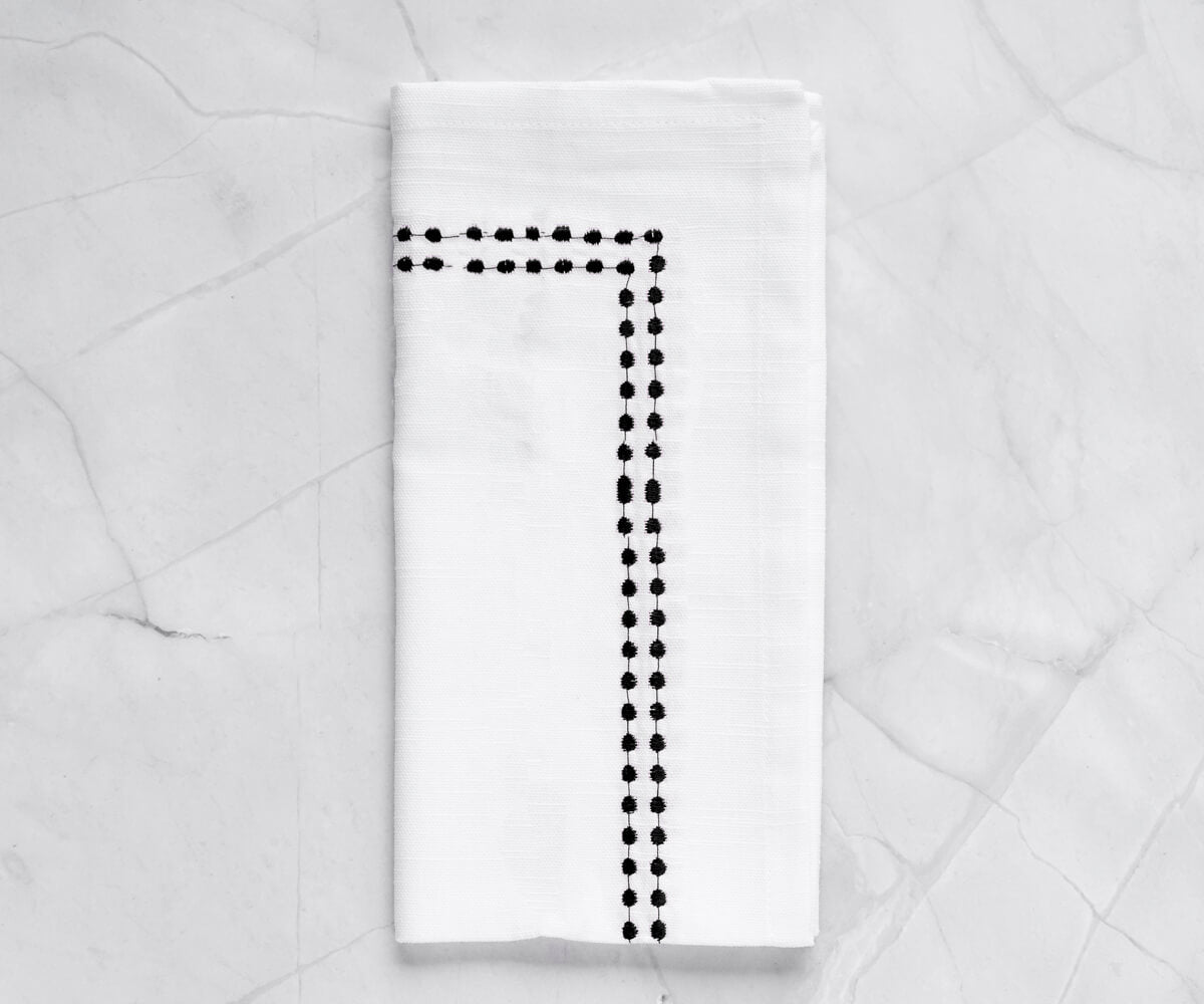 Black Embroidered Napkins