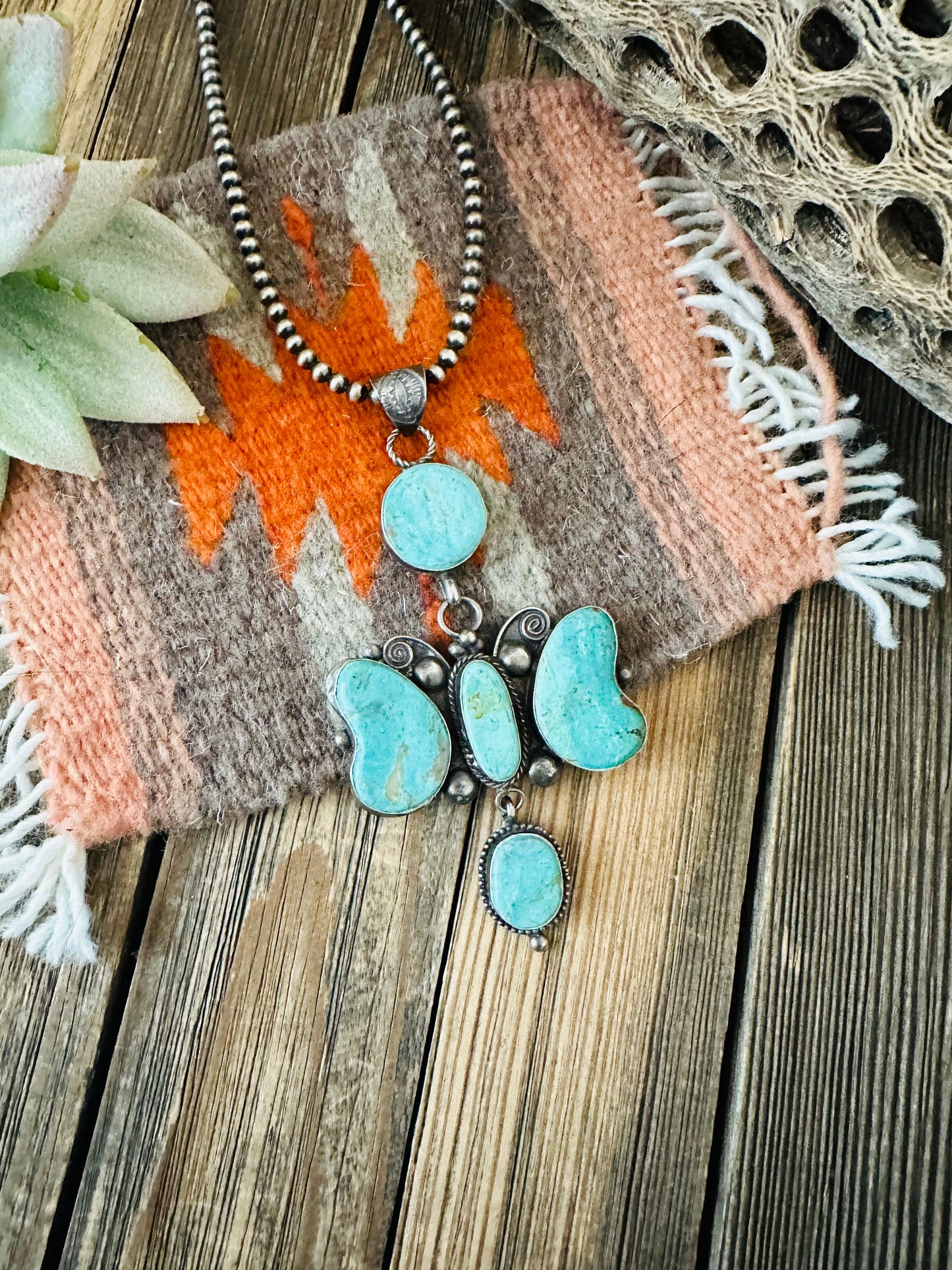 Handcrafted Royston Turquoise and Sterling Silver Pendant by Jacqueline Silver
