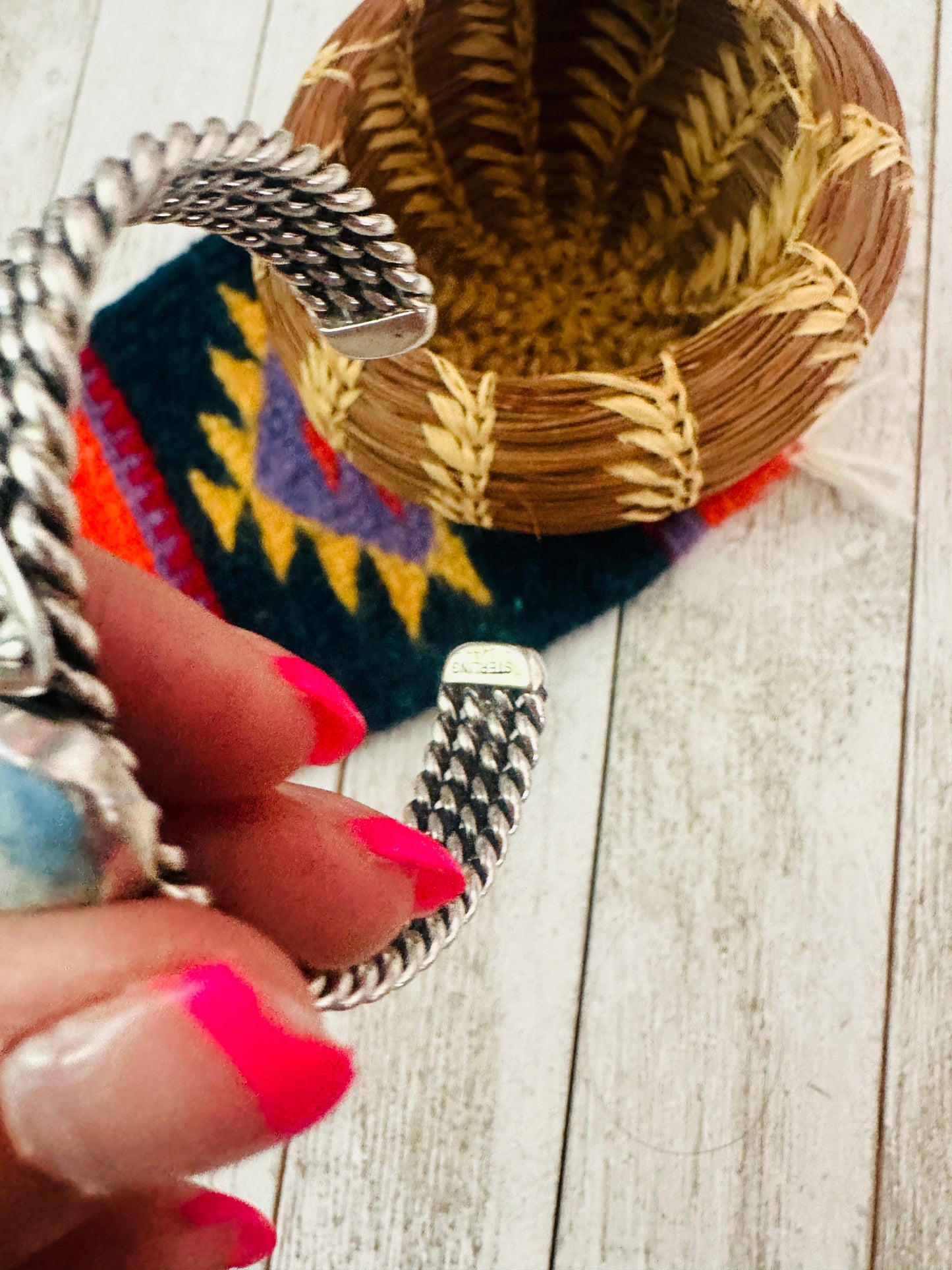 Handcrafted Sterling Silver & Golden Hills Turquoise Cuff Bracelet