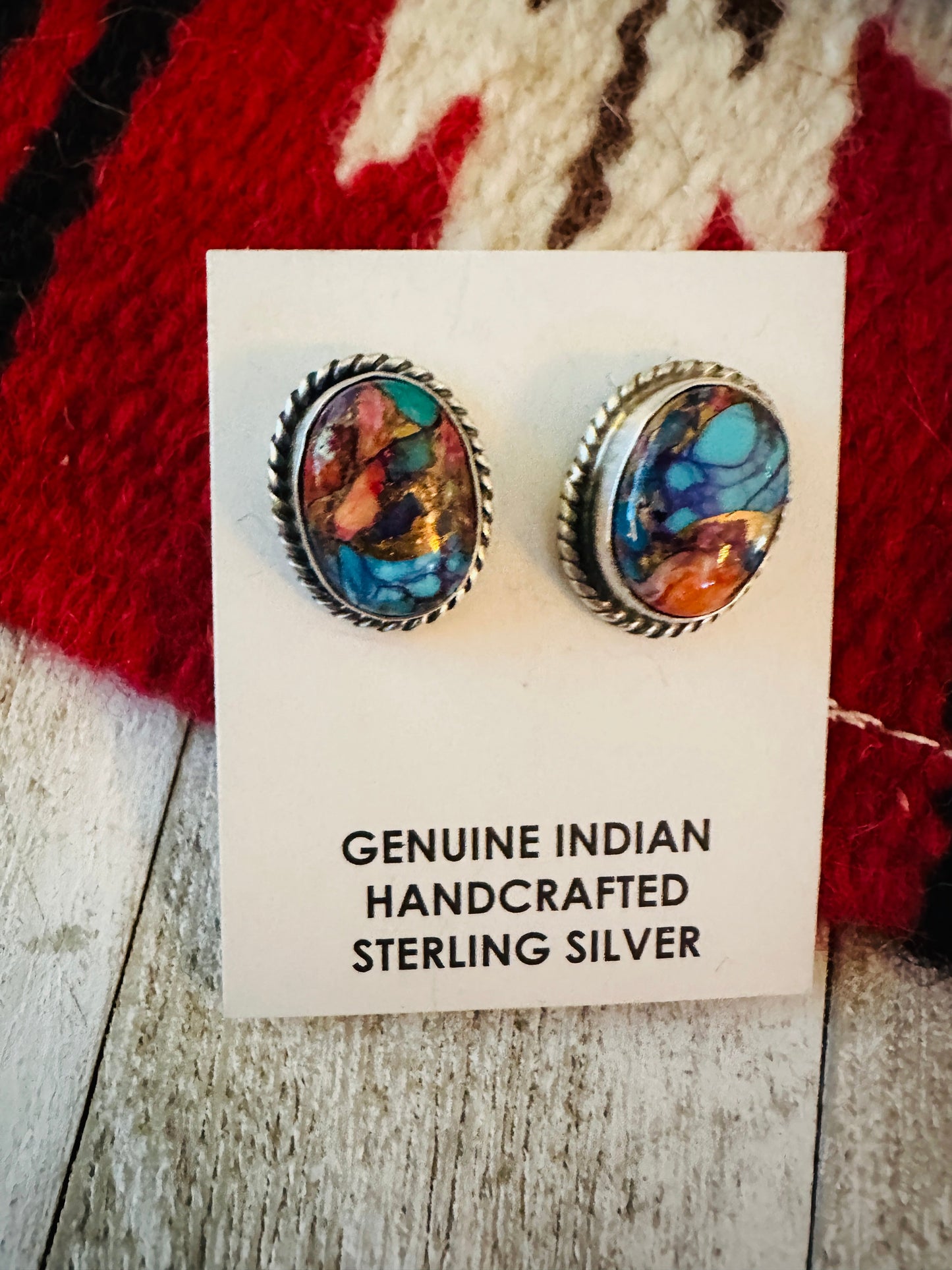 Handcrafted Sterling Silver & Pink Dream Mojave Stud Earrings