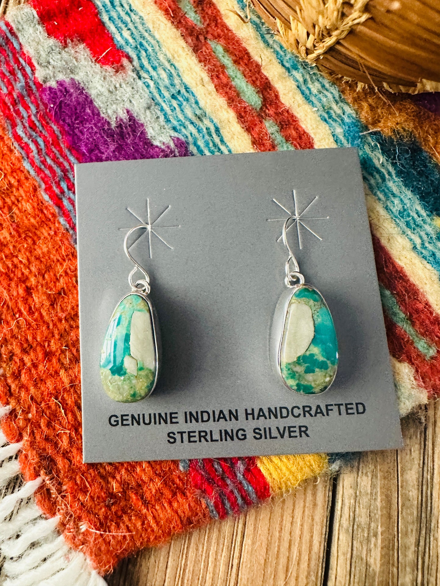 Handcrafted Turquoise & Sterling Silver Dangle Earrings