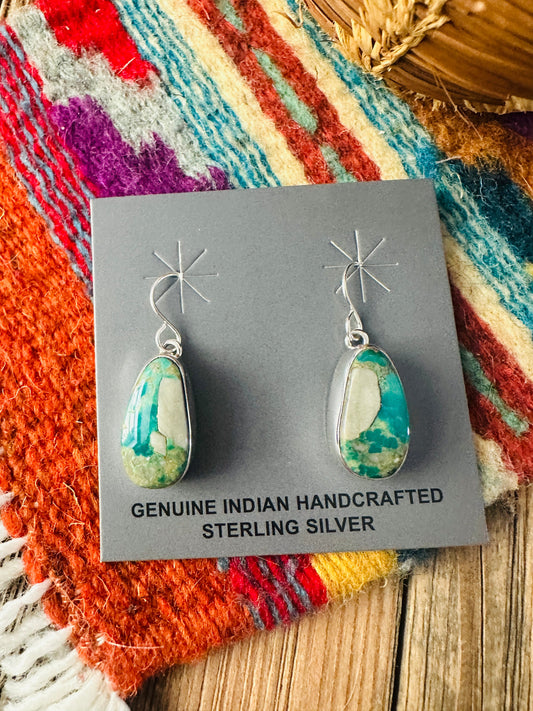 Handcrafted Turquoise & Sterling Silver Dangle Earrings