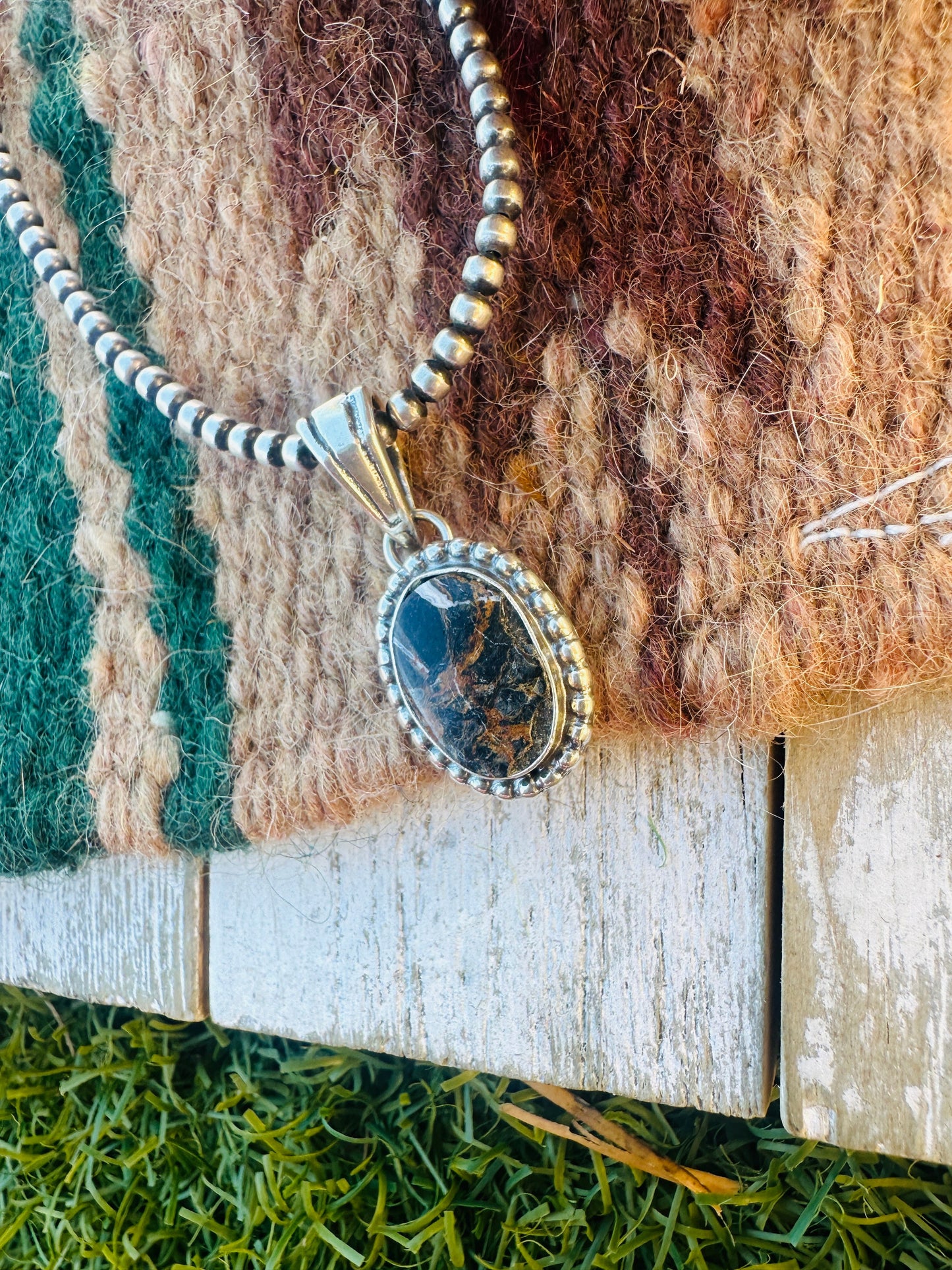 Handcrafted Sterling Silver & White Buffalo Pendant