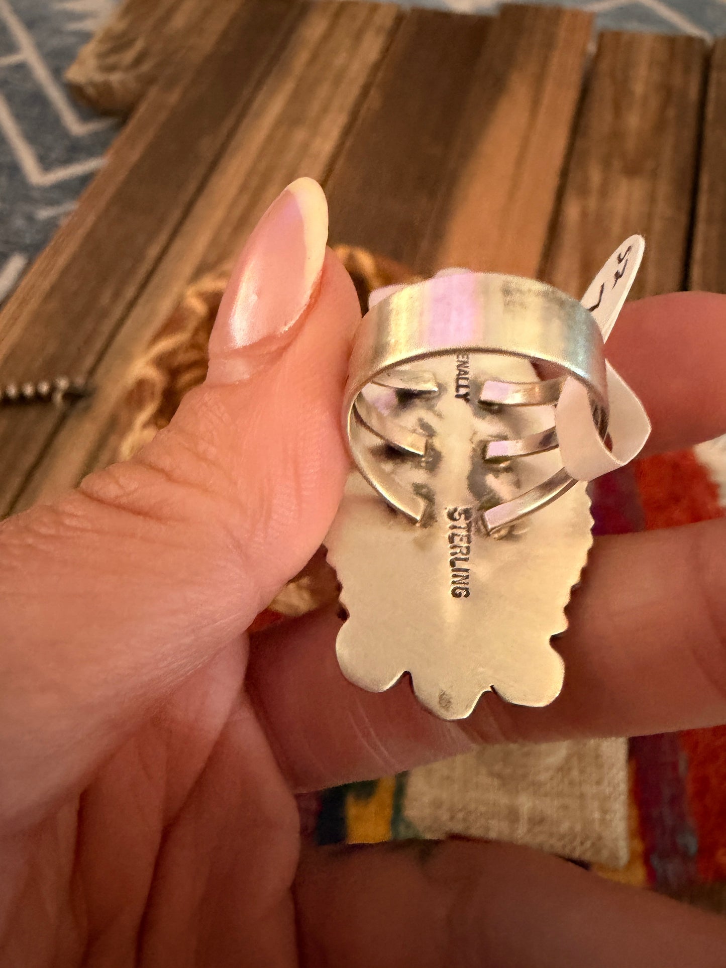 Handcrafted Royston Turquoise & Sterling Silver Ring Size 7 Daniel Benally