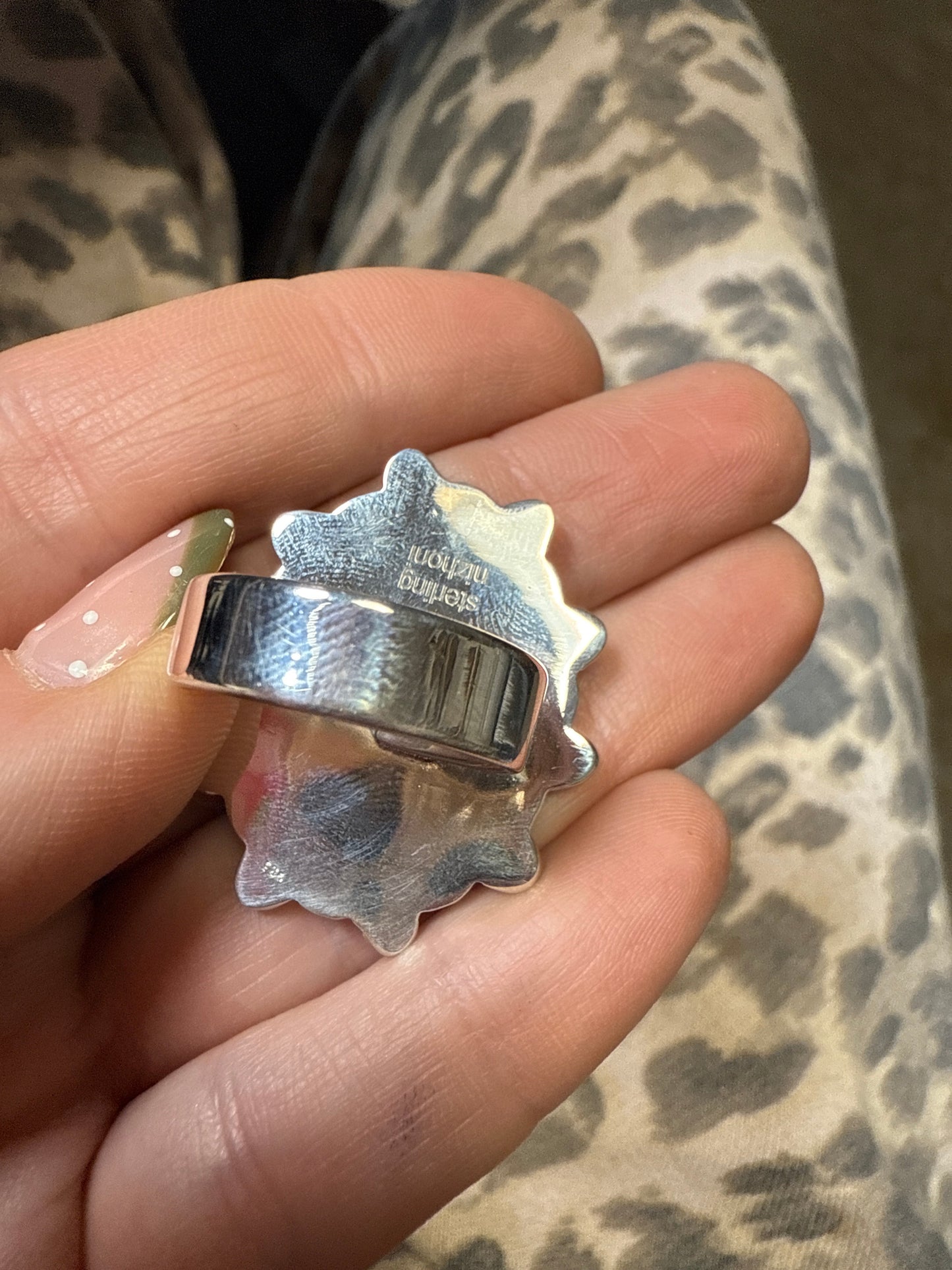 Handmade Turquoise, Sterling Silver Adjustable Ring