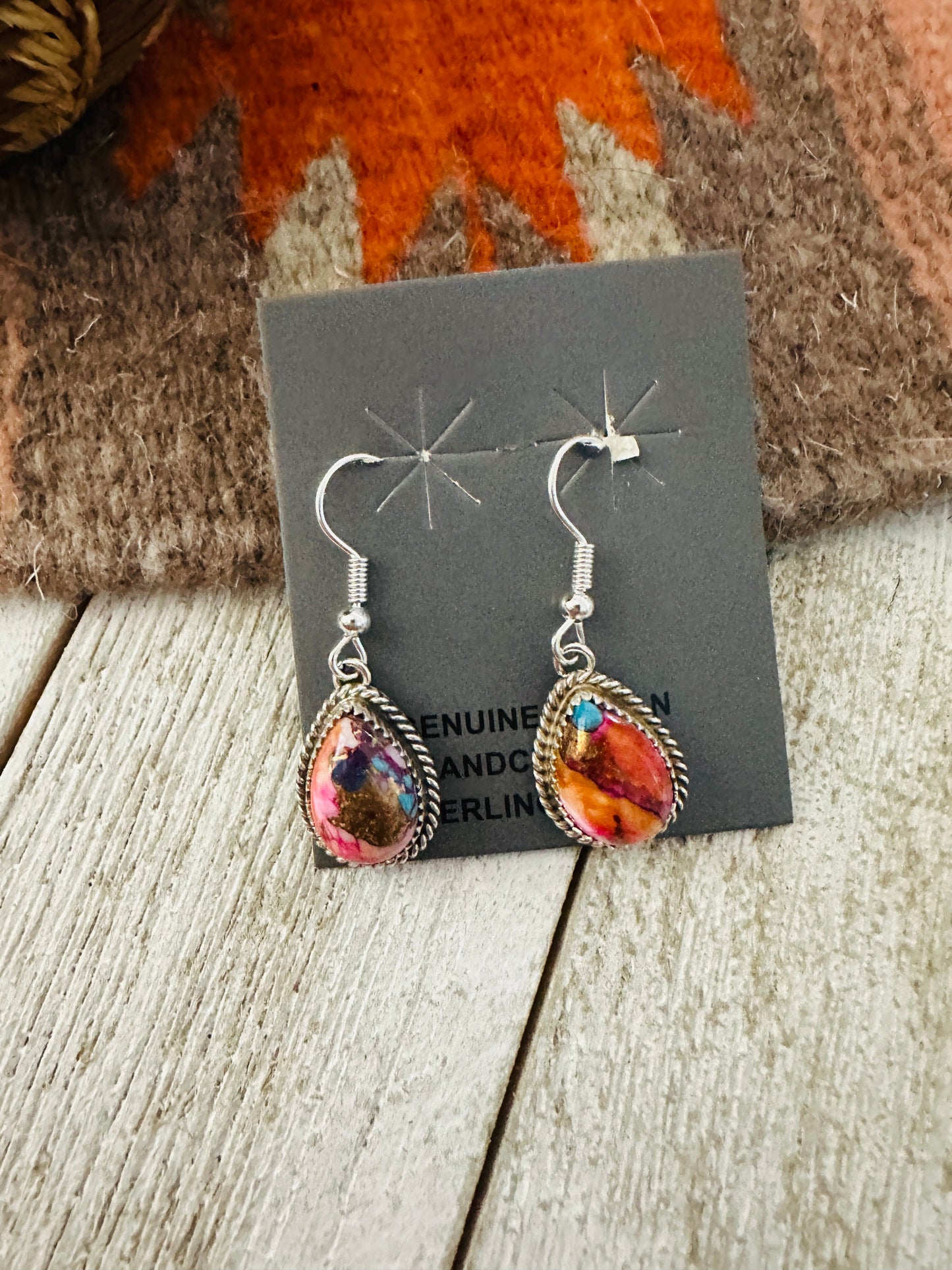 Handcrafted Sterling Silver & Pink Dream Mojave Dangle Earrings