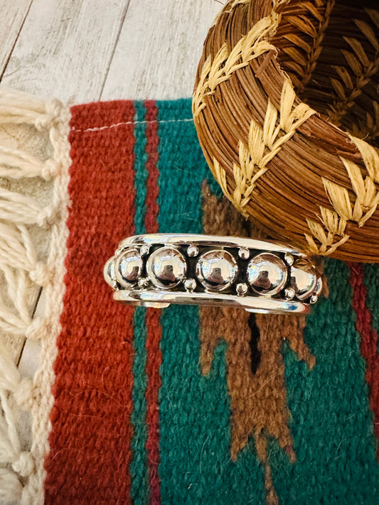 Hand Crafted Sterling Silver Ball Cuff Bracelet