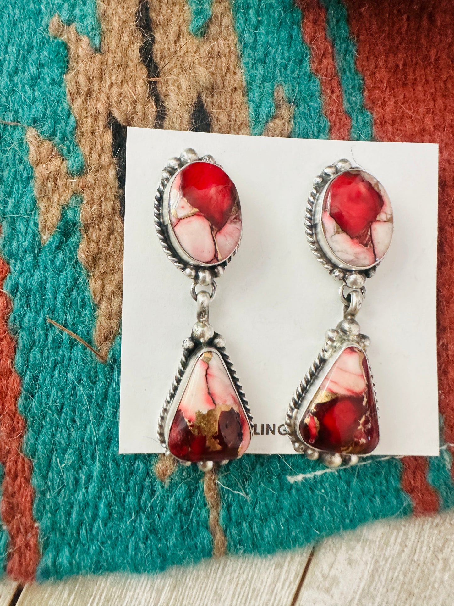 Handcrafted Rose Dahlia and Sterling Silver Dangle Earrings