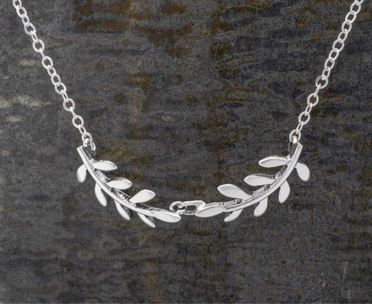 Double Laurel Sterling Silver Necklace