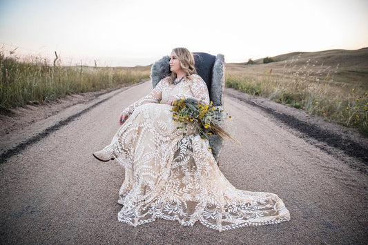 The Gentry Gown-Custom Western Wedding Dress with Lace