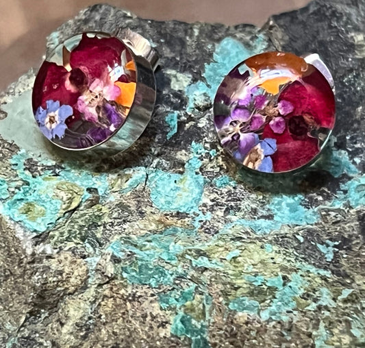 Primavera Small Round Sterling Silver Earrings on Post