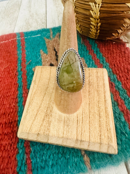 Handcrafted Royston Turquoise & Sterling Silver Ring Size 5.75