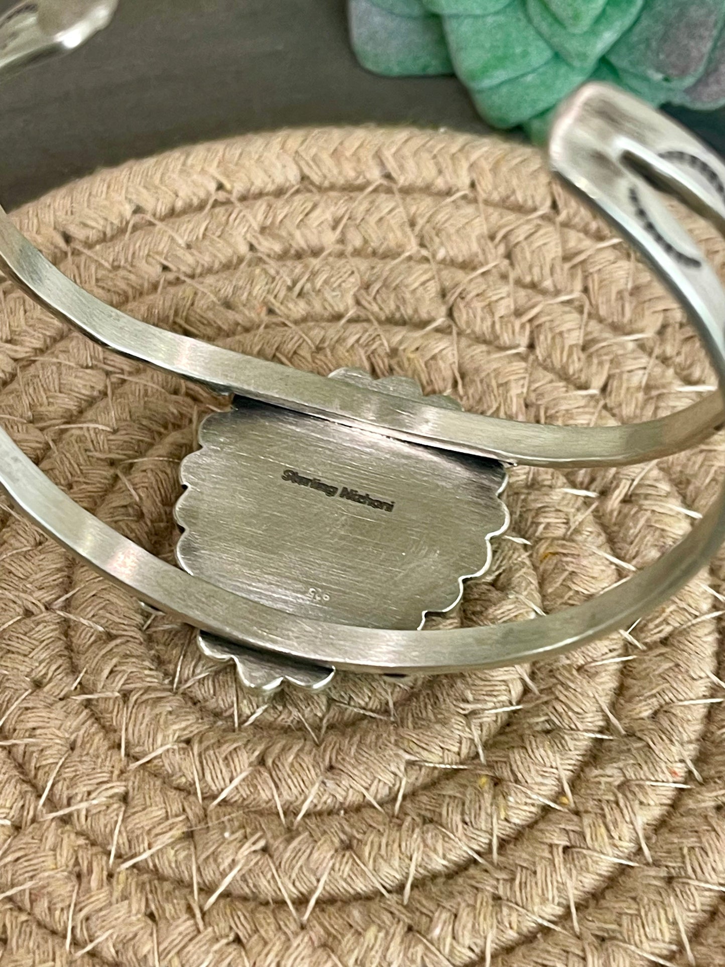 Handmade Sterling Silver & Royston Turquoise Cuff Bracelet