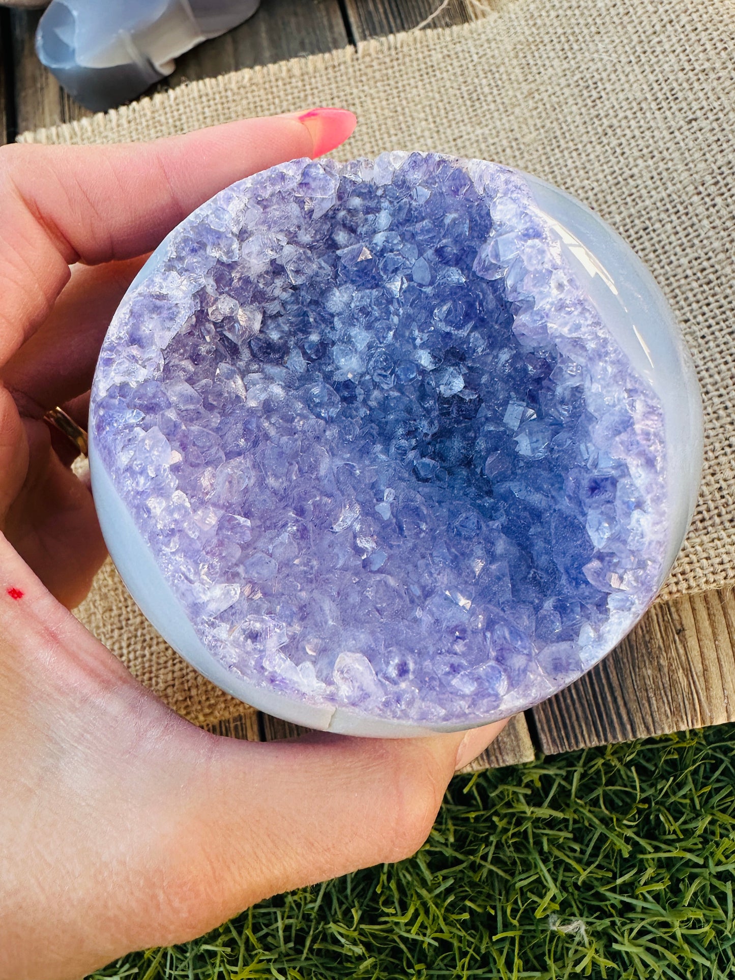 Nizhoni Crystals ✨  Purple Amethyst Geode Sphere