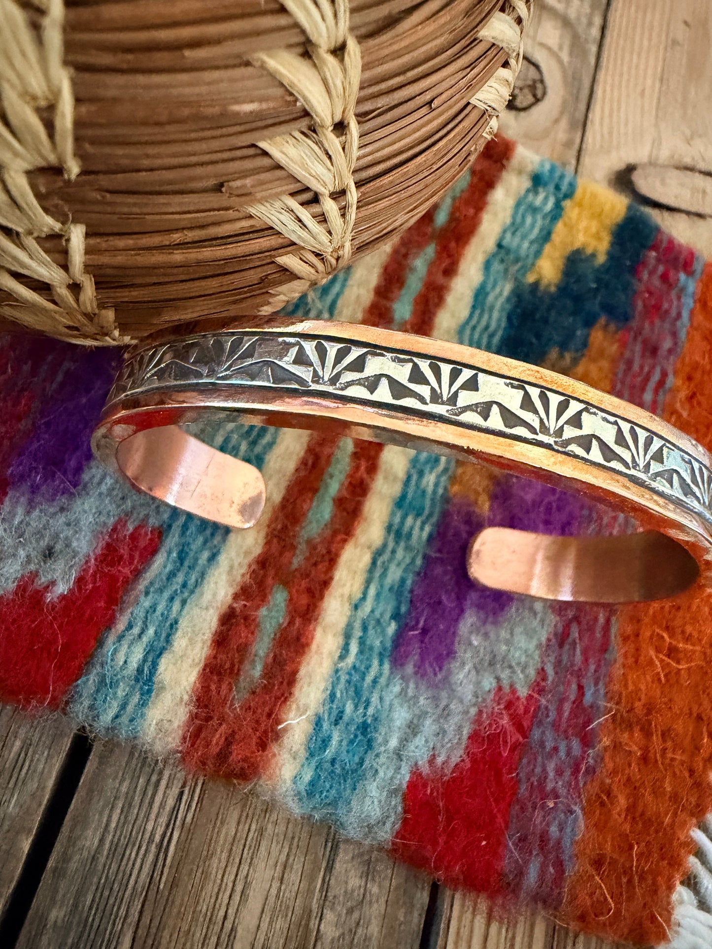 Handcrafted Copper & Sterling Silver Cuff Bracelet