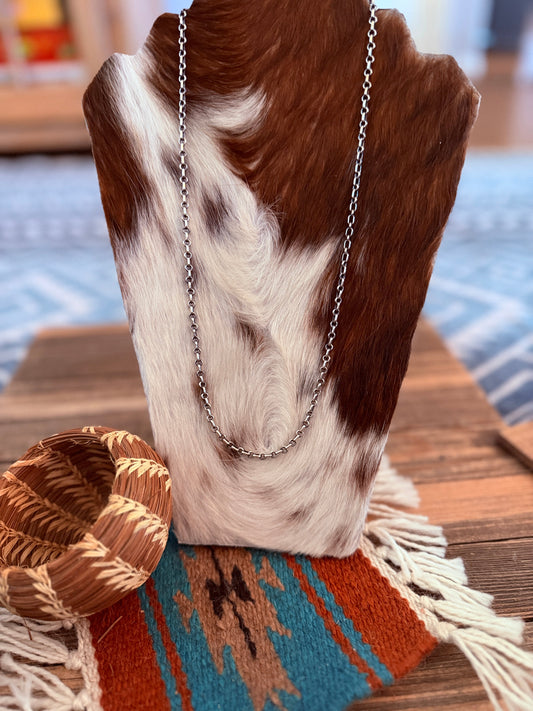 Handcrafted 24” Sterling Silver Chain Necklace