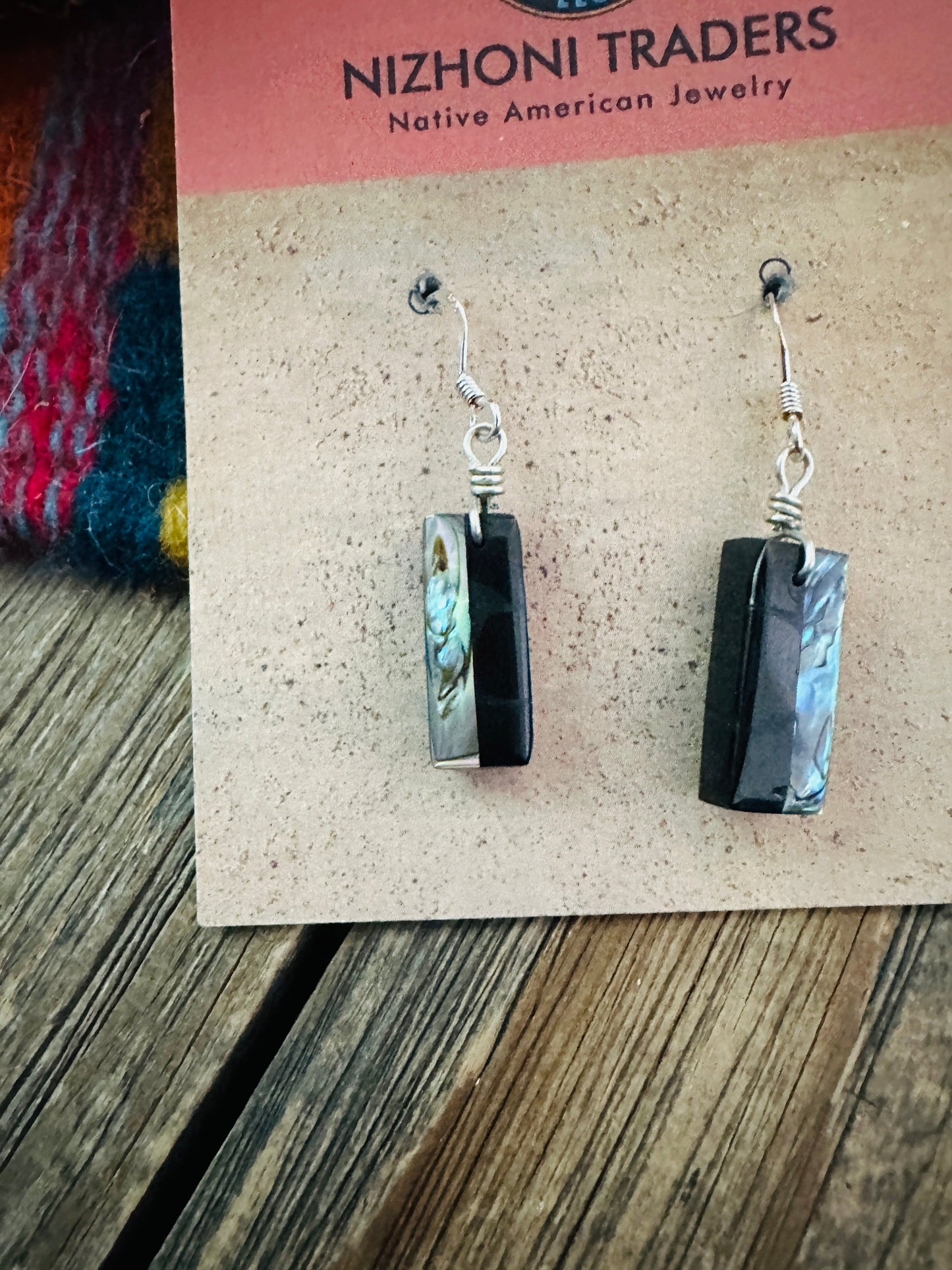 Handcrafted Multi Stone Inlay Slab Dangle Earrings