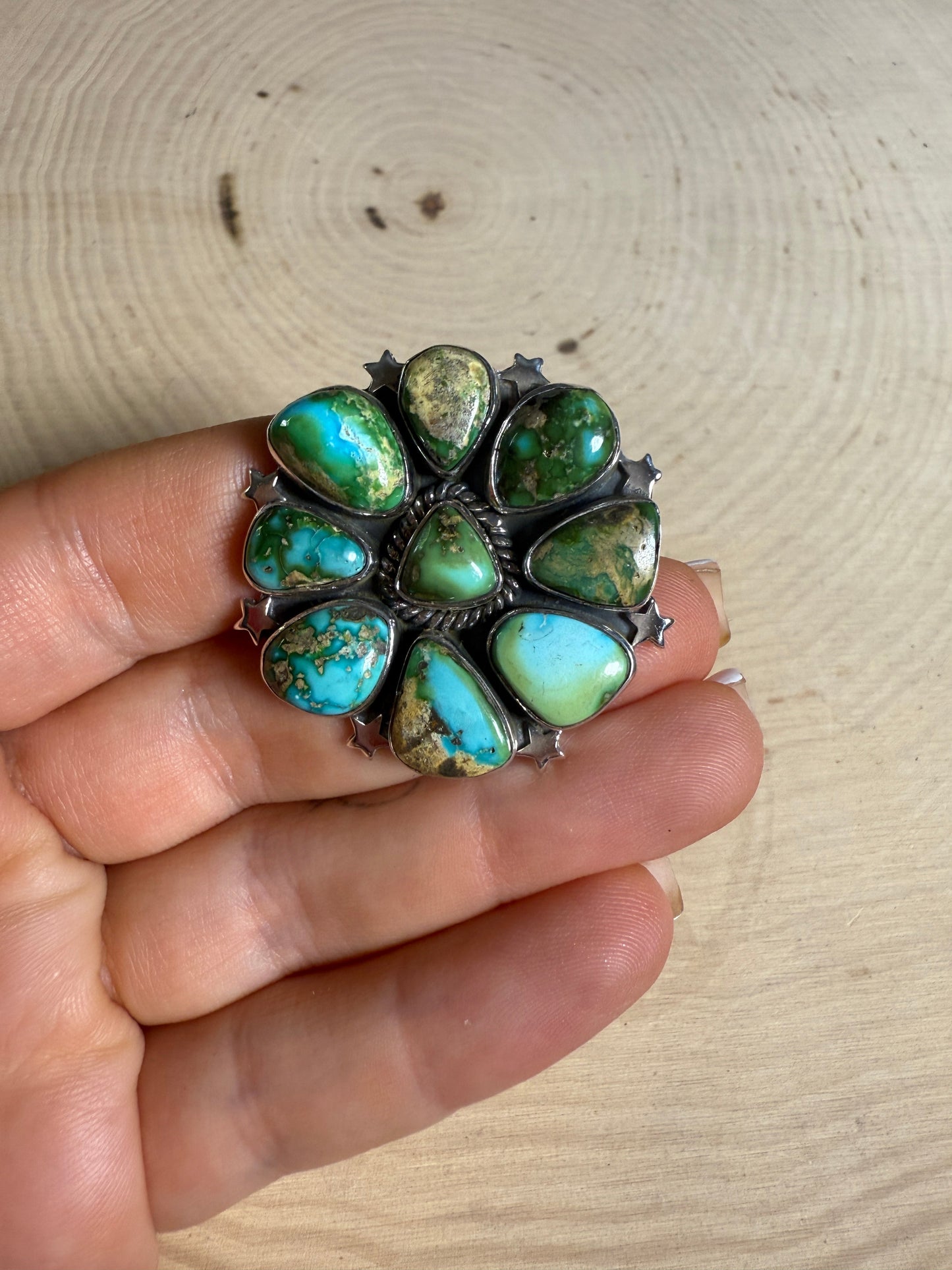 Handmade Sonoran Mountain Turquoise & Sterling Adjustable Ring