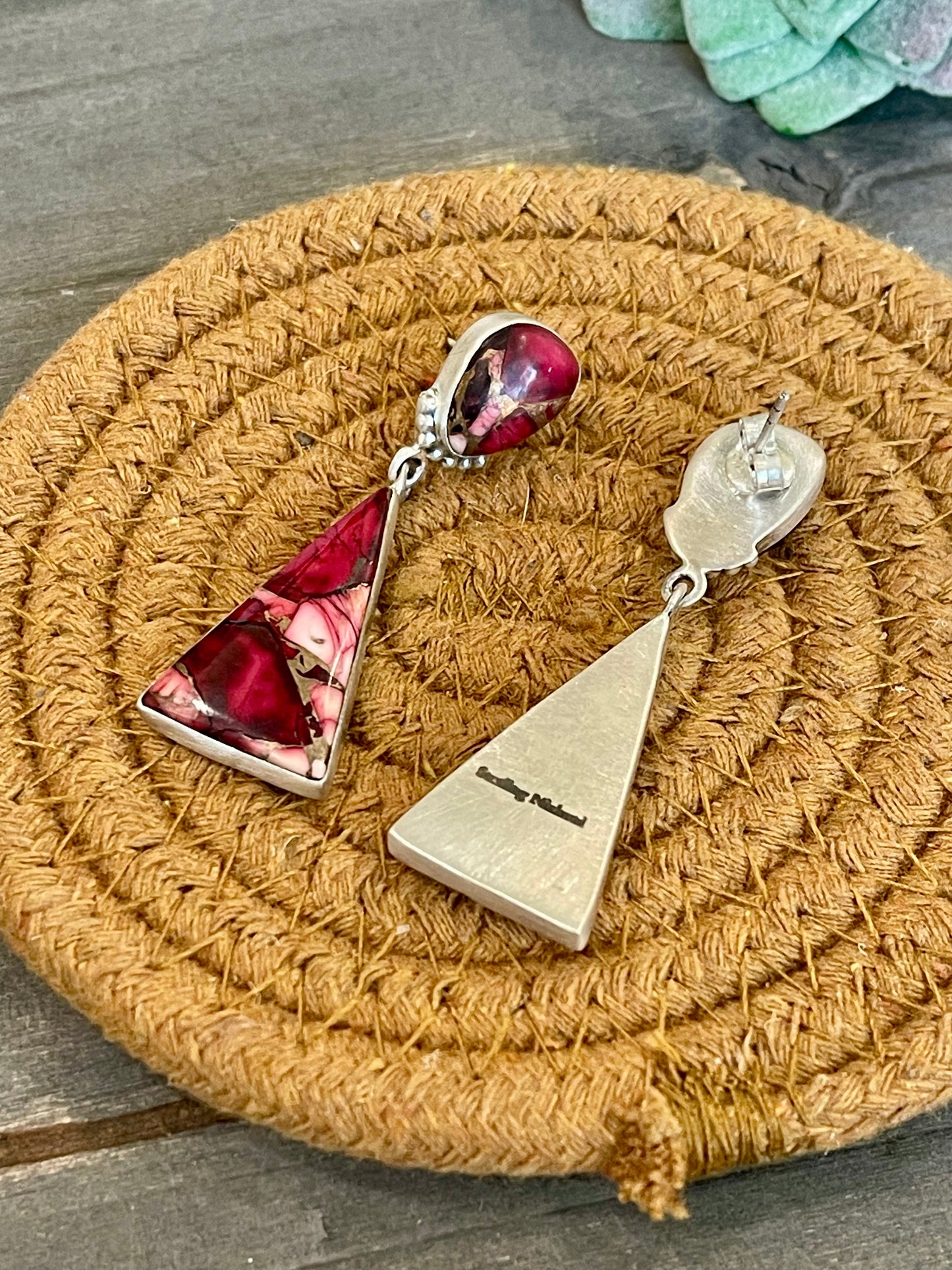 Dahlia Rose Handmade Sterling Silver Dangle Earrings