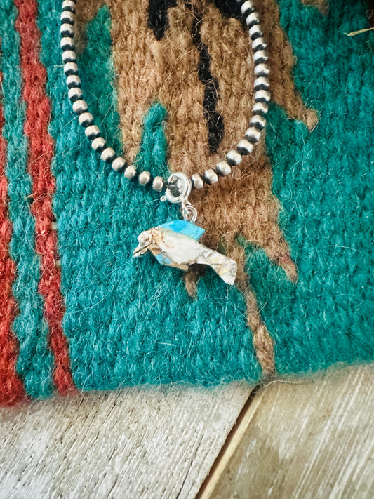 Handcrafted & Hand Carved Blue Mojave Dolphin Charm