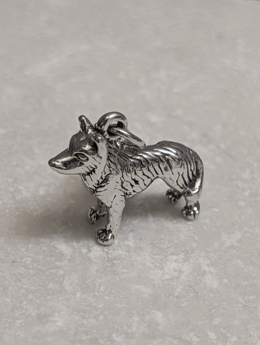 Handcrafted Sterling Silver Husky Dog Charm