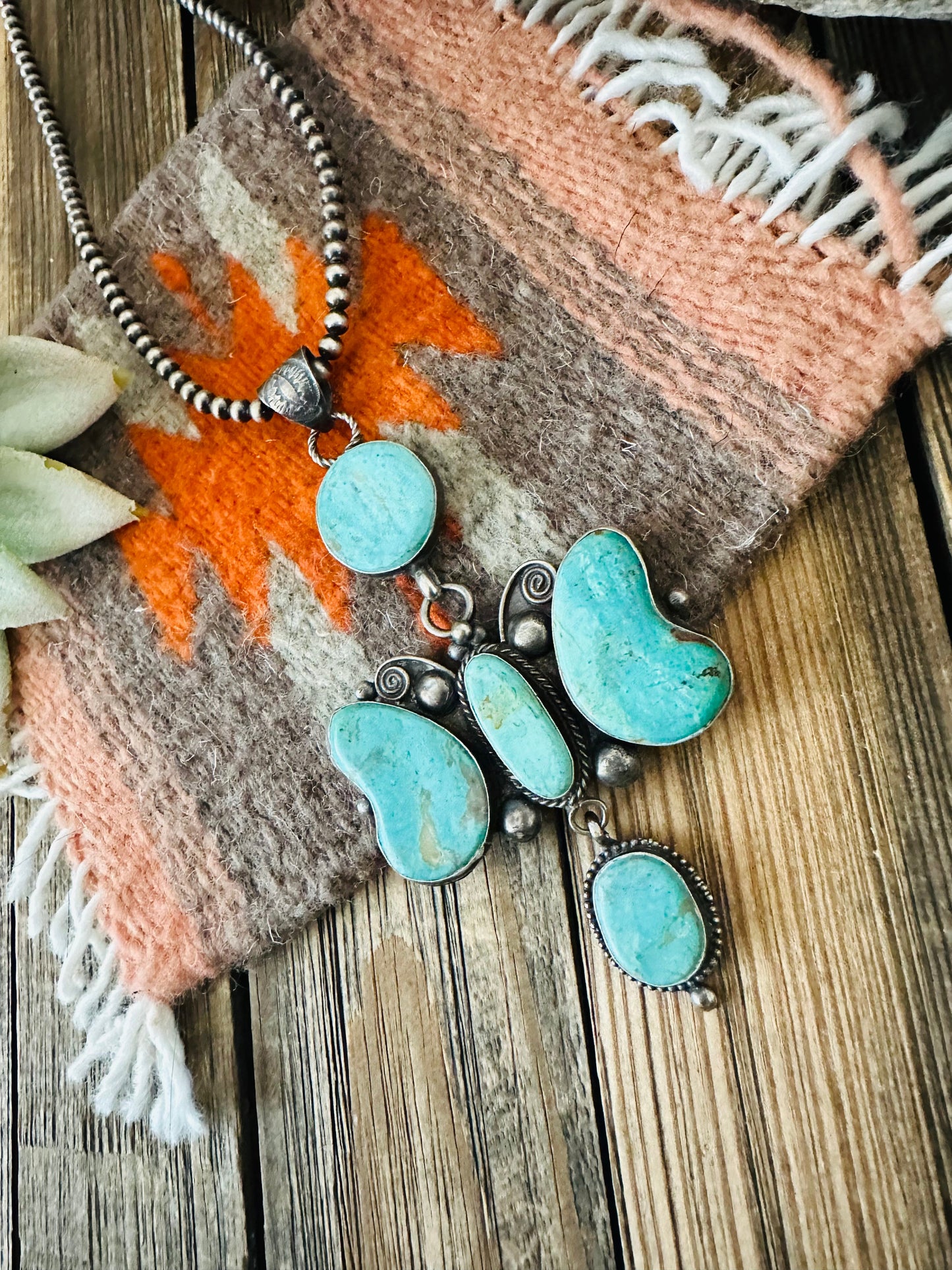 Handcrafted Royston Turquoise and Sterling Silver Pendant by Jacqueline Silver