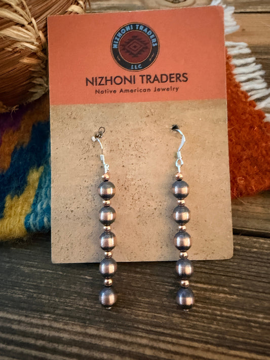 Handcrafted Copper Beaded Dangle Earrings