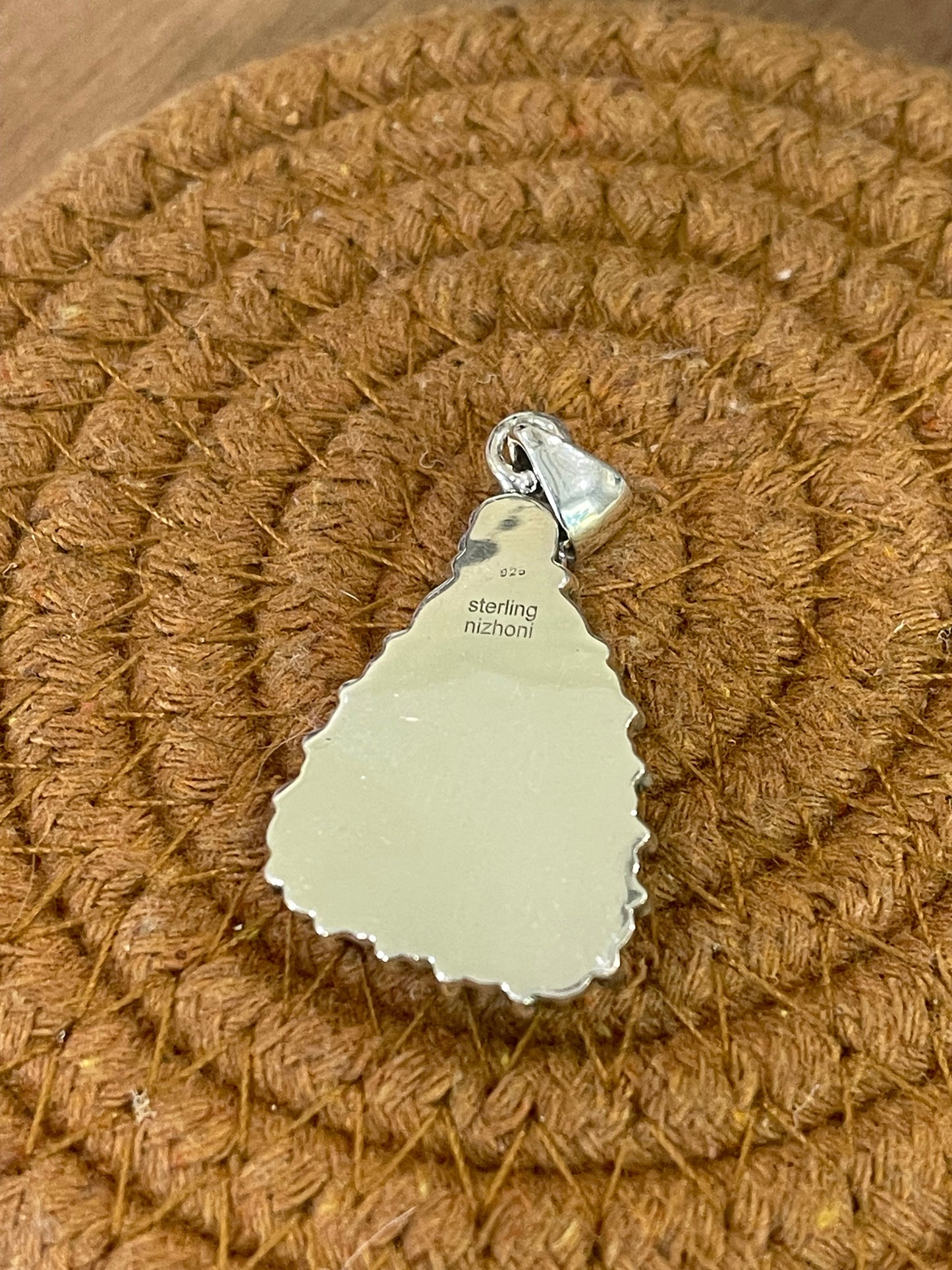 Beautiful Handmade Sterling Silver & New Lander Turquoise Pendant