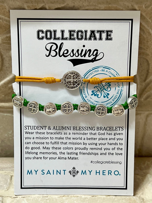 Student & Alumni Blessing Cross Bracelet- Yellow & Green