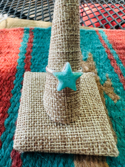Handmade Sterling Silver & Turquoise Star Ring