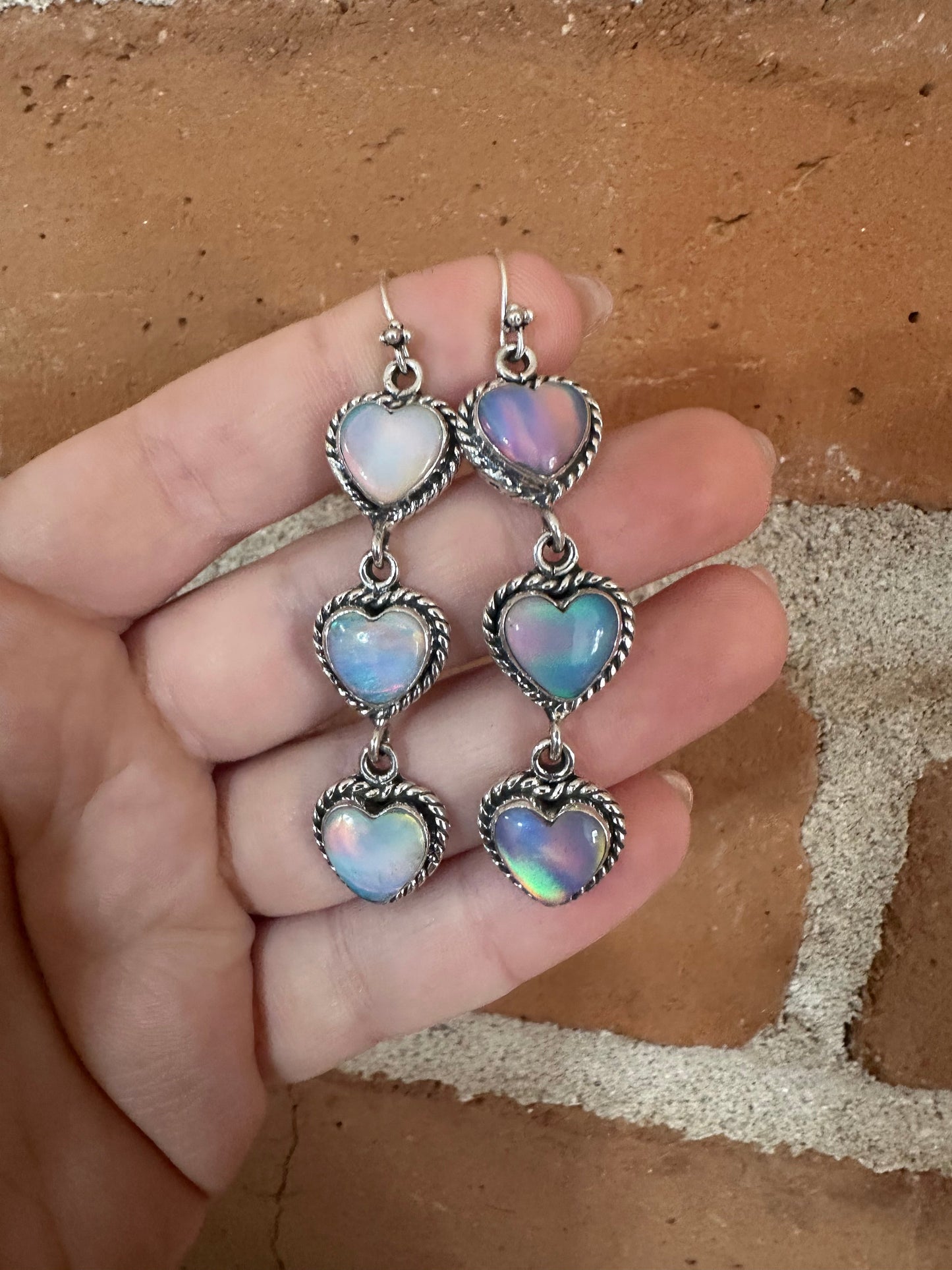 Handmade Opal and Sterling Silver Handmade Dangles